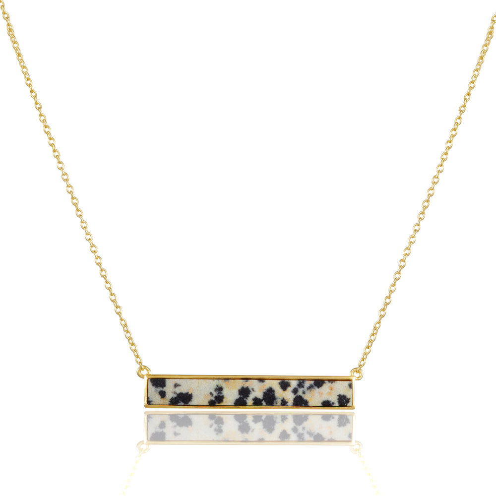 Dalmatian jasper elongated necklace