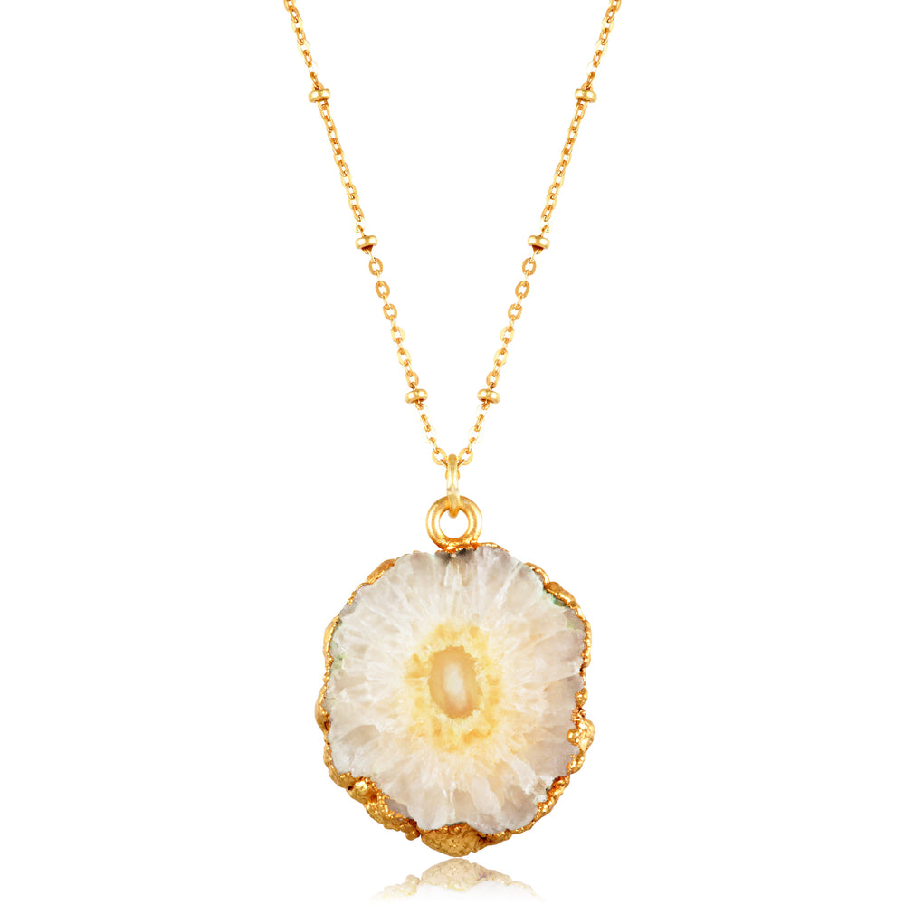 OUT OF STOCK White quartz molten satellite necklace
