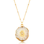 OUT OF STOCK White quartz molten satellite necklace