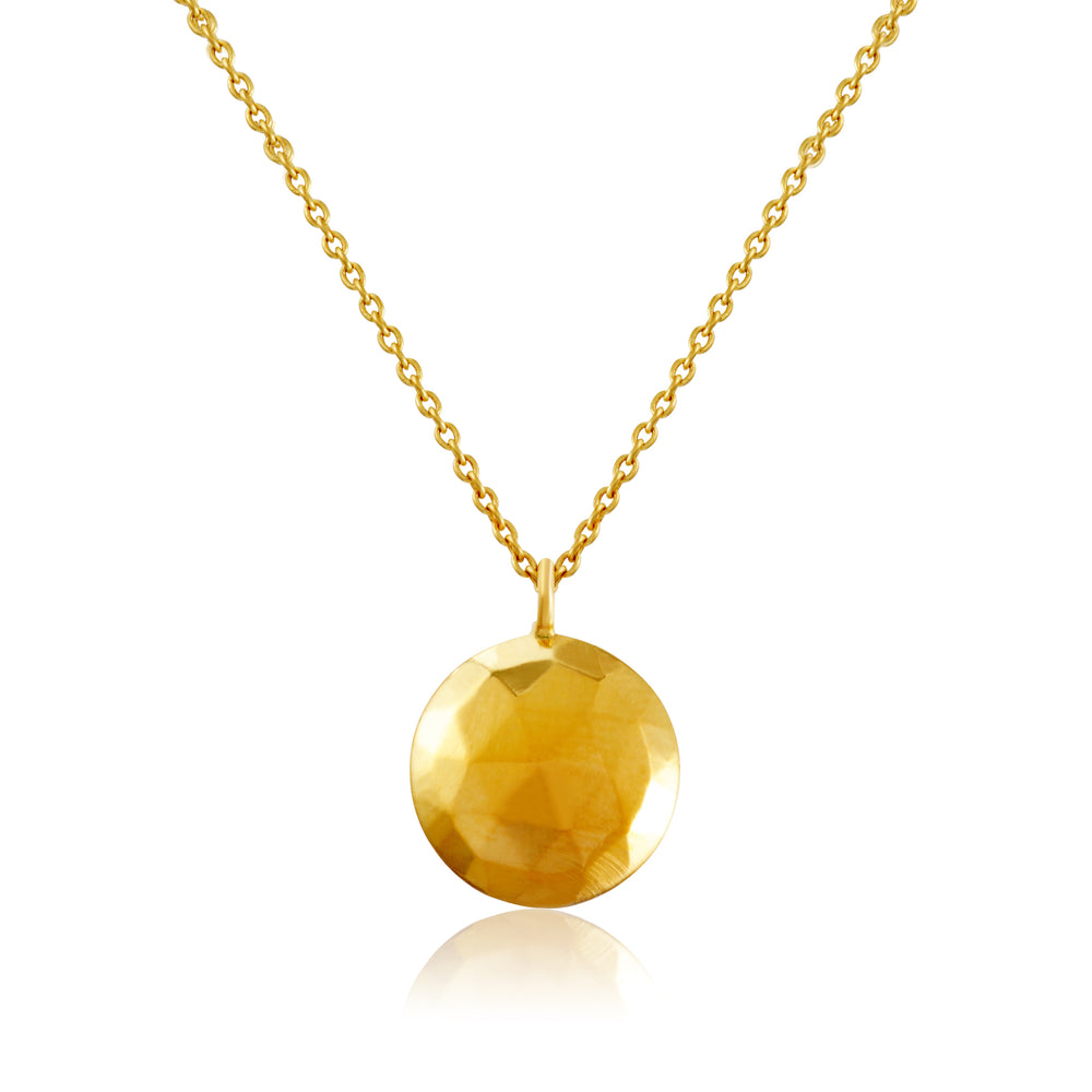 Faceted disc necklace