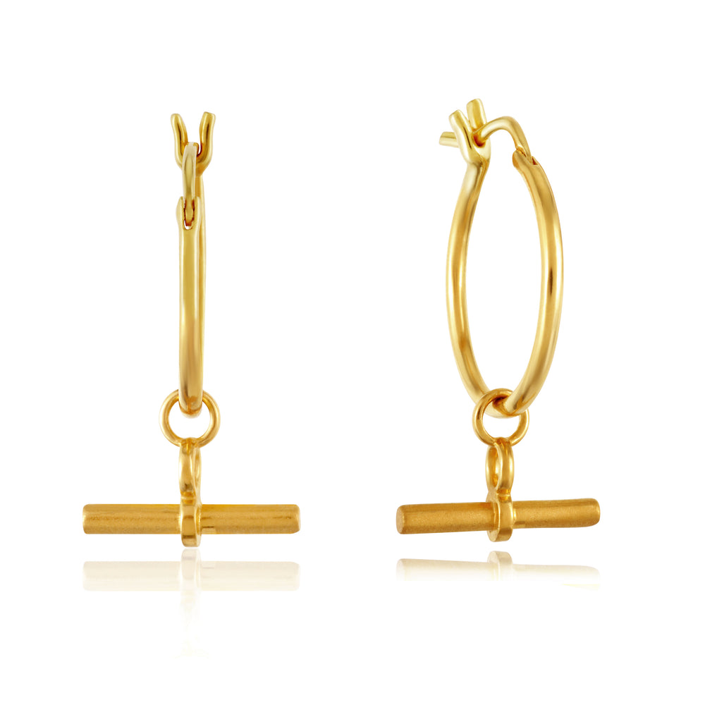 Small t-bar hoop earrings OUT OF STOCK