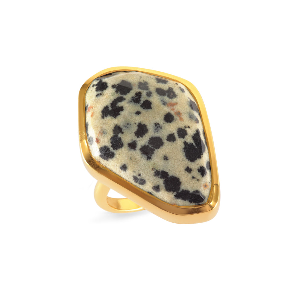 Dalmatian jasper freeform ring