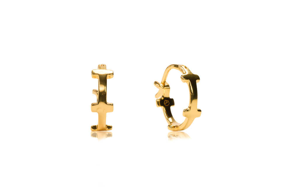 Cleopatra mini gold vermail hoops