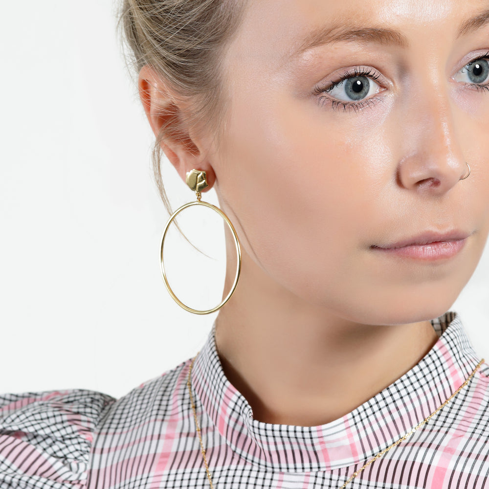 LOW IN STOCK - Large logo hoop earrings