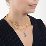 OUT OF STOCK - Copper turquoise satellite necklace