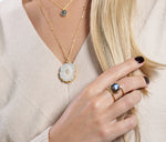 OUT OF STOCK White quartz molten satellite necklace