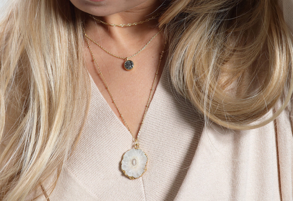 Mini druzy pendant